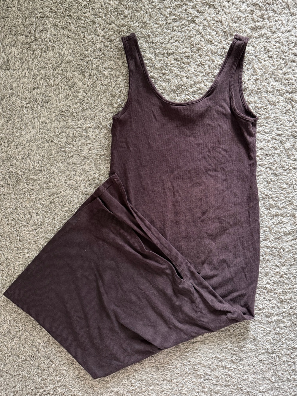 H&M Girls Ribbed Tank Skirt in Dark Brown